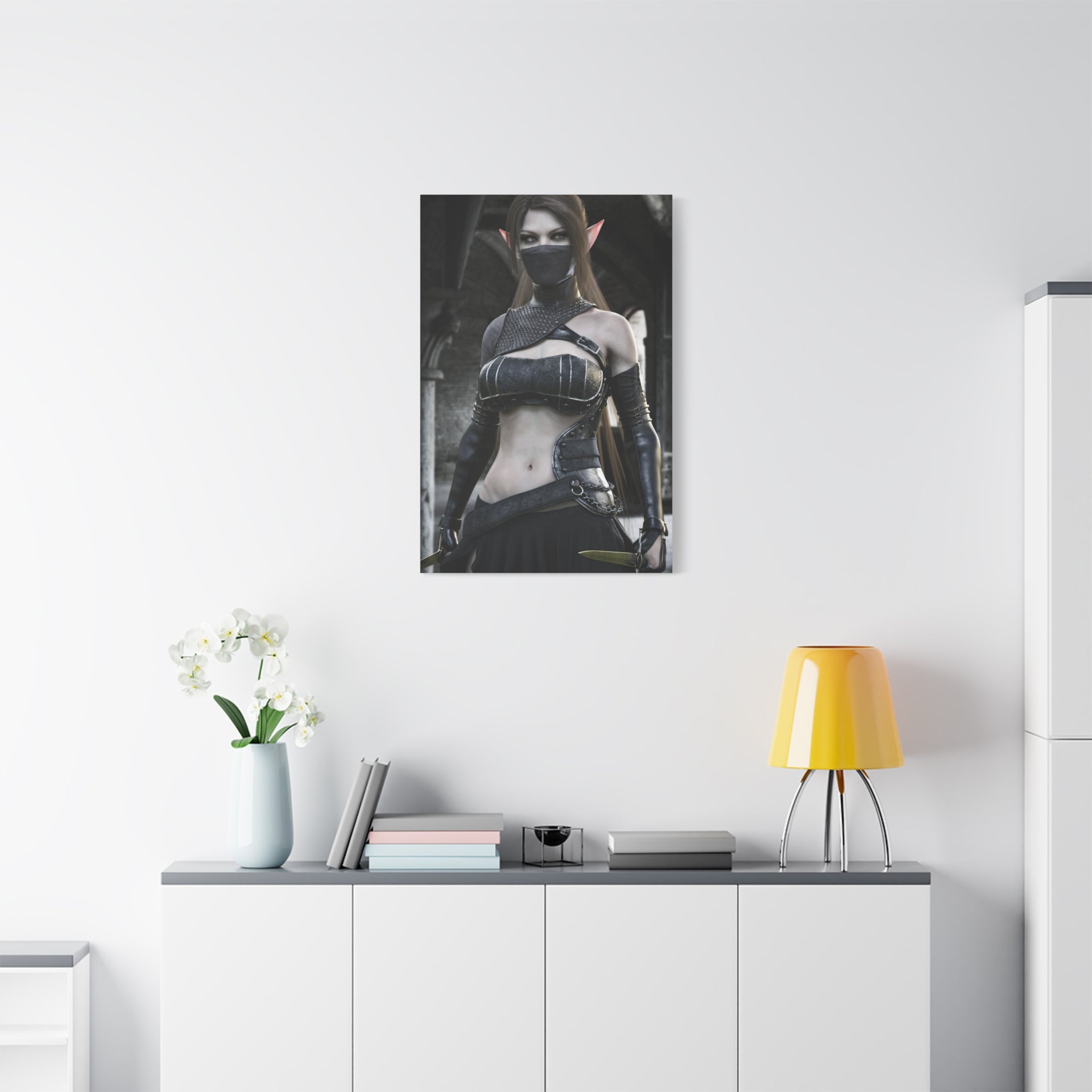 Fantasy Elven Rogue Matte Canvas Print — Stretched 1.25" - No AI- Human created illustration art