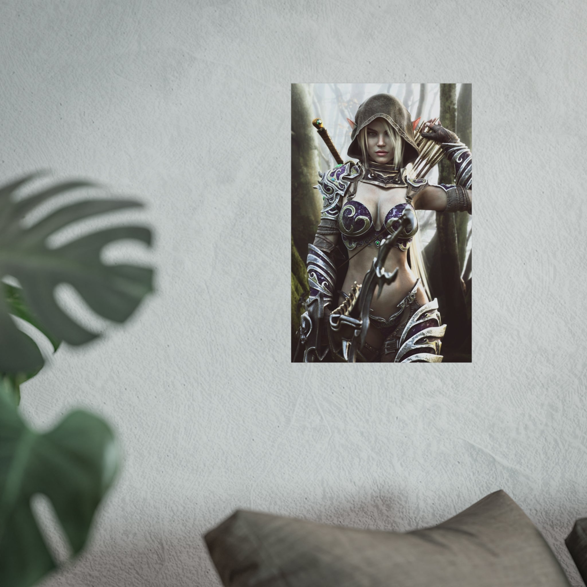 Fantasy Archer Warrior Fine Art Poster — Female Ranger Wall Art for Gamers & RPG Fans