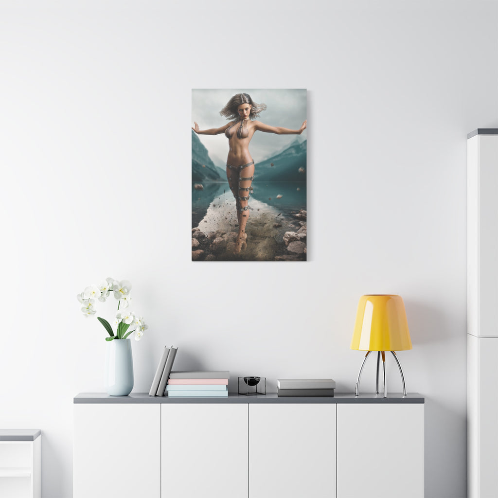 Fantasy Goddess Canvas Print — Mystical Sorceress Matte Stretched Wall Art -No AI- Human created illustration art
