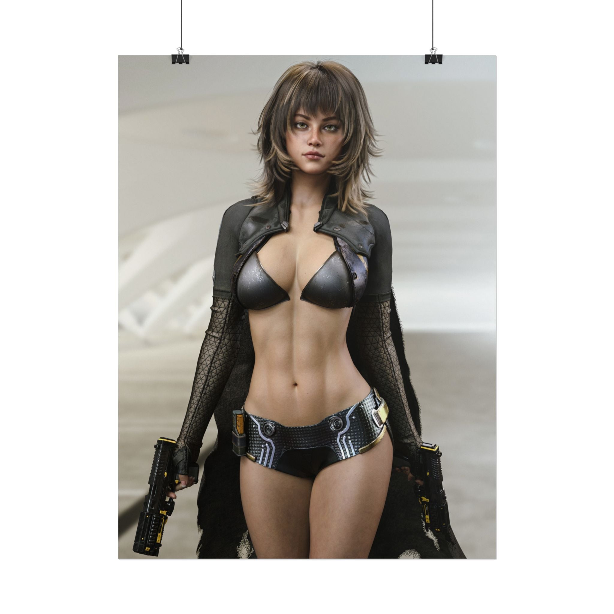 Futuristic Femme Fatale Sci‑Fi Poster — Rolled Art Print