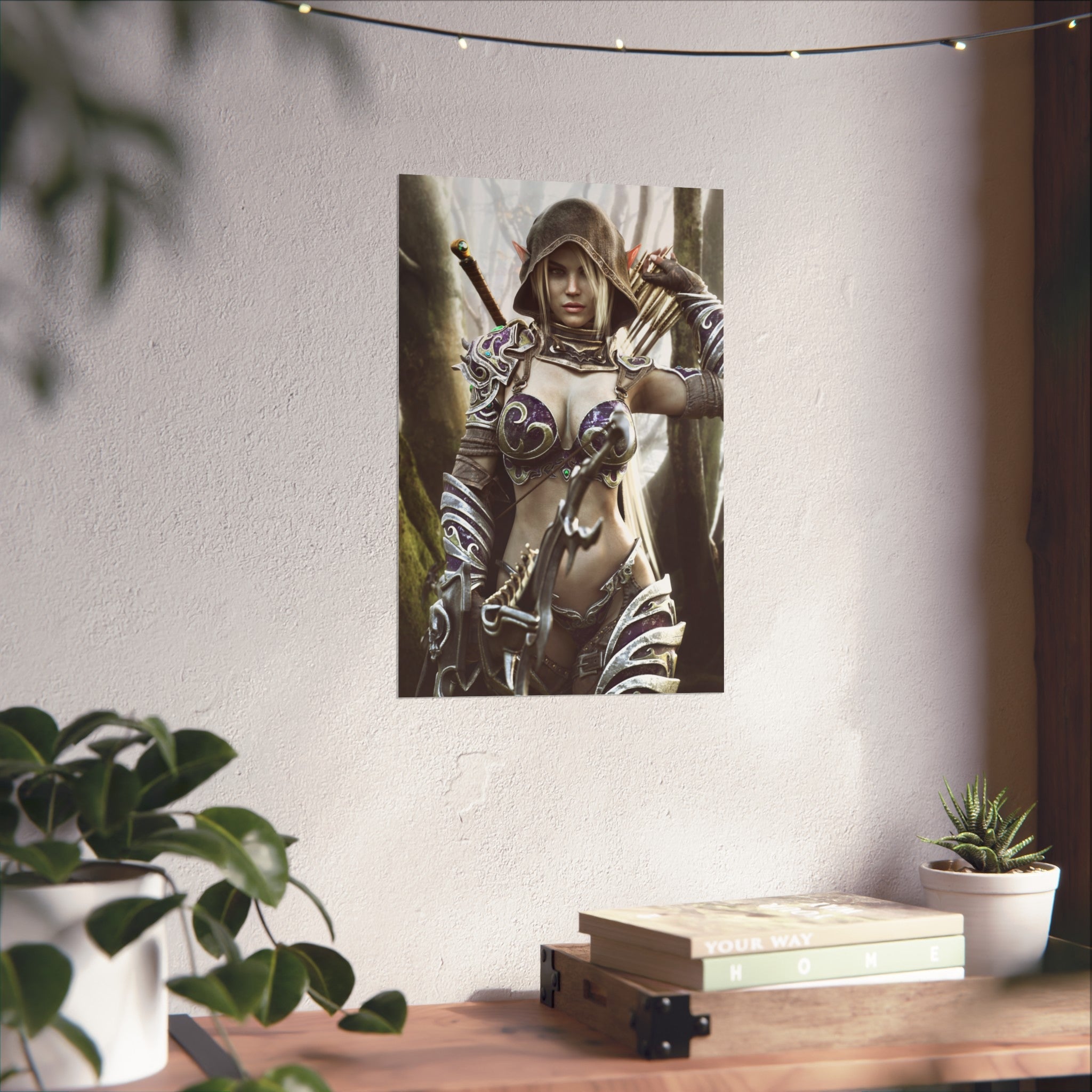 Fantasy Archer Warrior Fine Art Poster — Female Ranger Wall Art for Gamers & RPG Fans