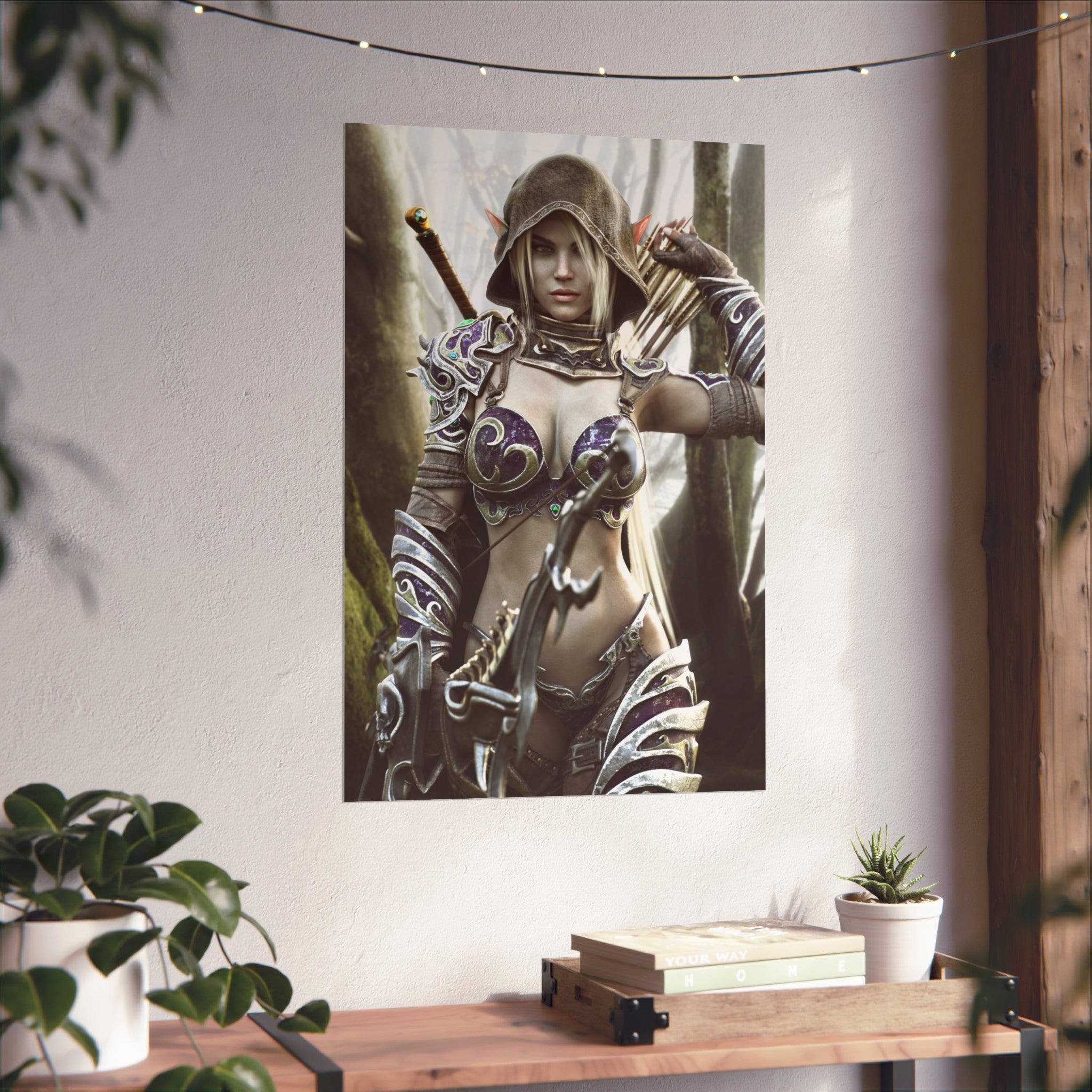Fantasy Archer Warrior Fine Art Poster — Female Ranger Wall Art for Gamers & RPG Fans