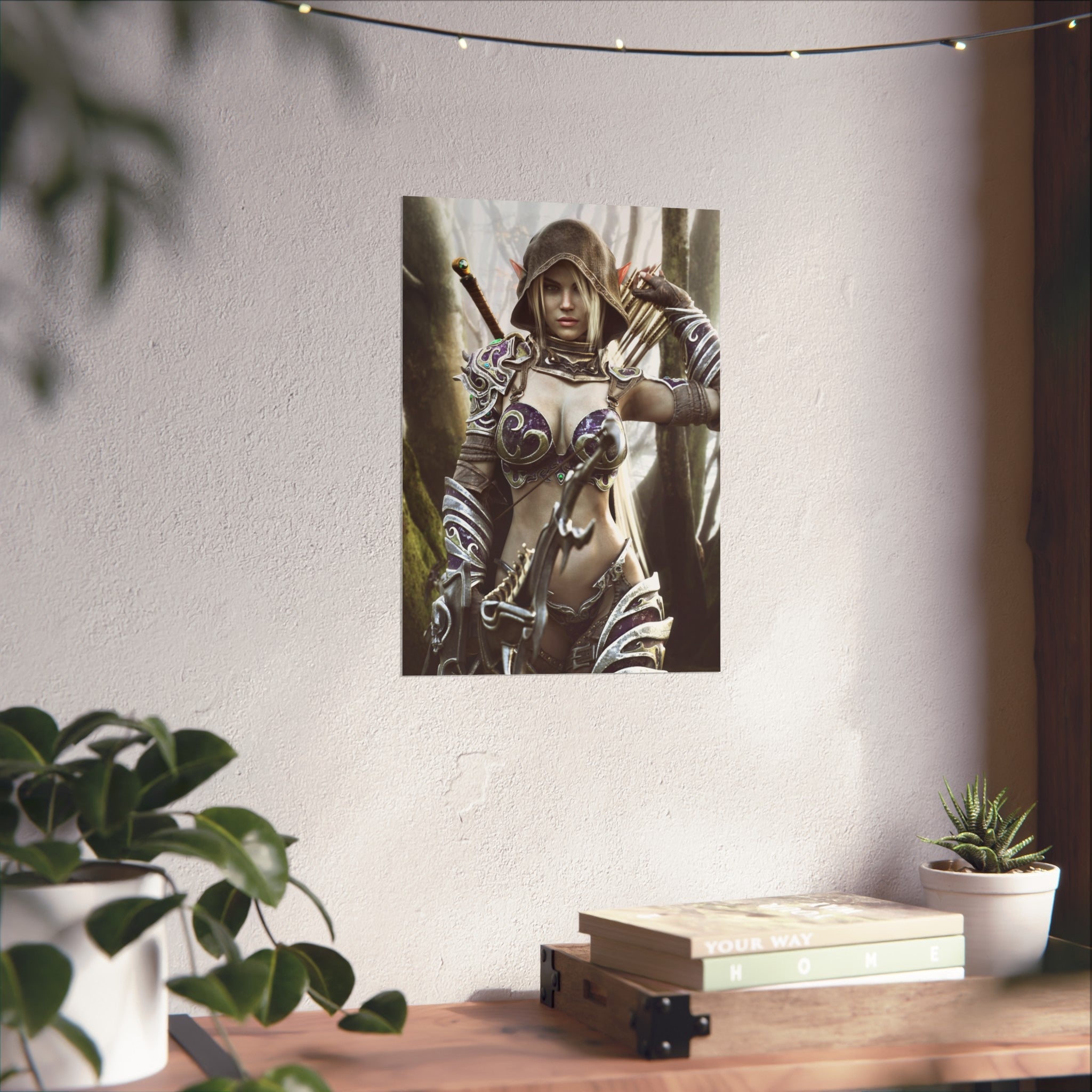 Fantasy Archer Warrior Fine Art Poster — Female Ranger Wall Art for Gamers & RPG Fans