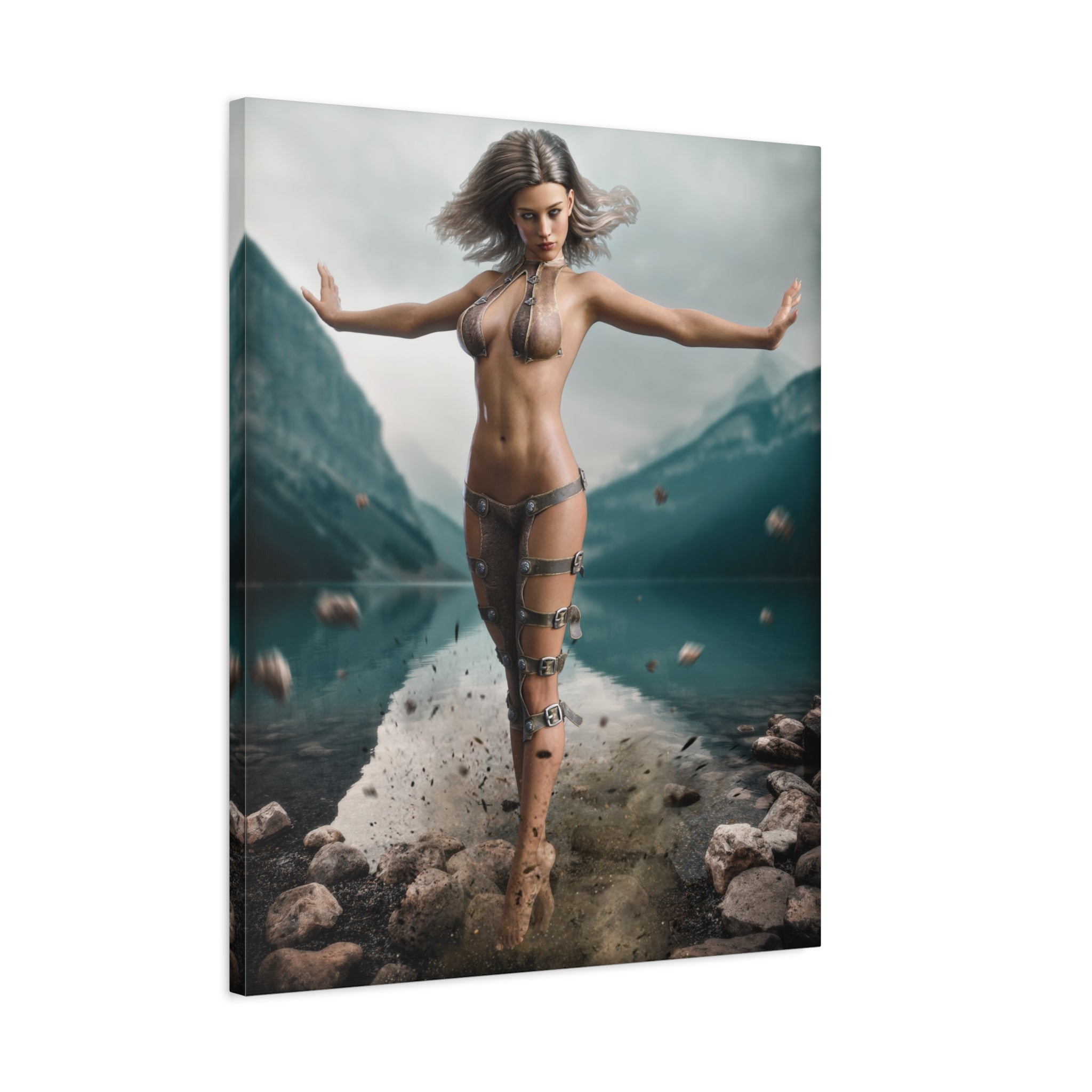 Fantasy Goddess Canvas Print — Mystical Sorceress Matte Stretched Wall Art -No AI- Human created illustration art