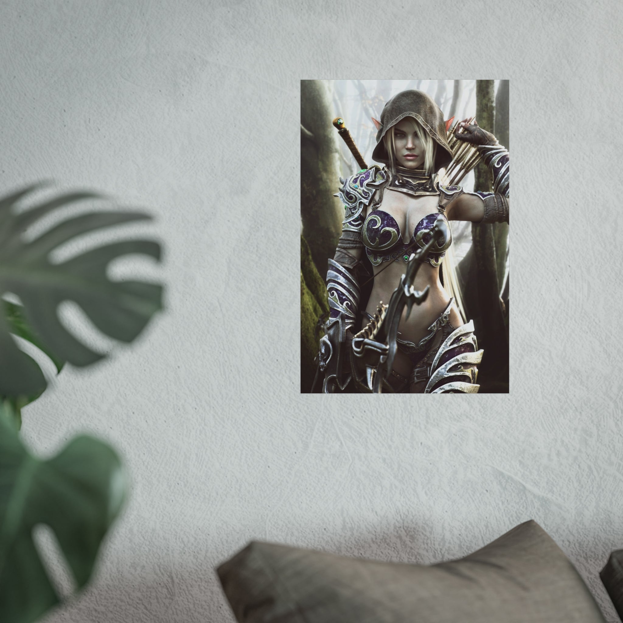 Fantasy Archer Warrior Fine Art Poster — Female Ranger Wall Art for Gamers & RPG Fans