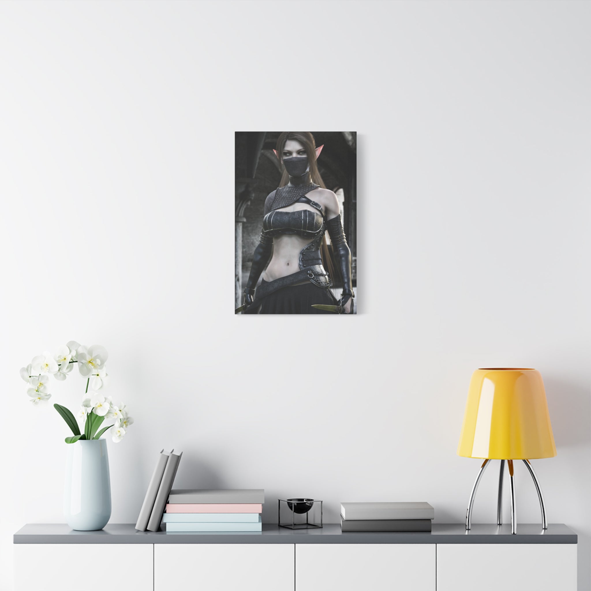 Fantasy Elven Rogue Matte Canvas Print — Stretched 1.25" - No AI- Human created illustration art