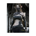 Fantasy Assassin Elf Fine Art Poster — Dark Gothic Elf Wall Art Print- NO AI -Human created illustration Art