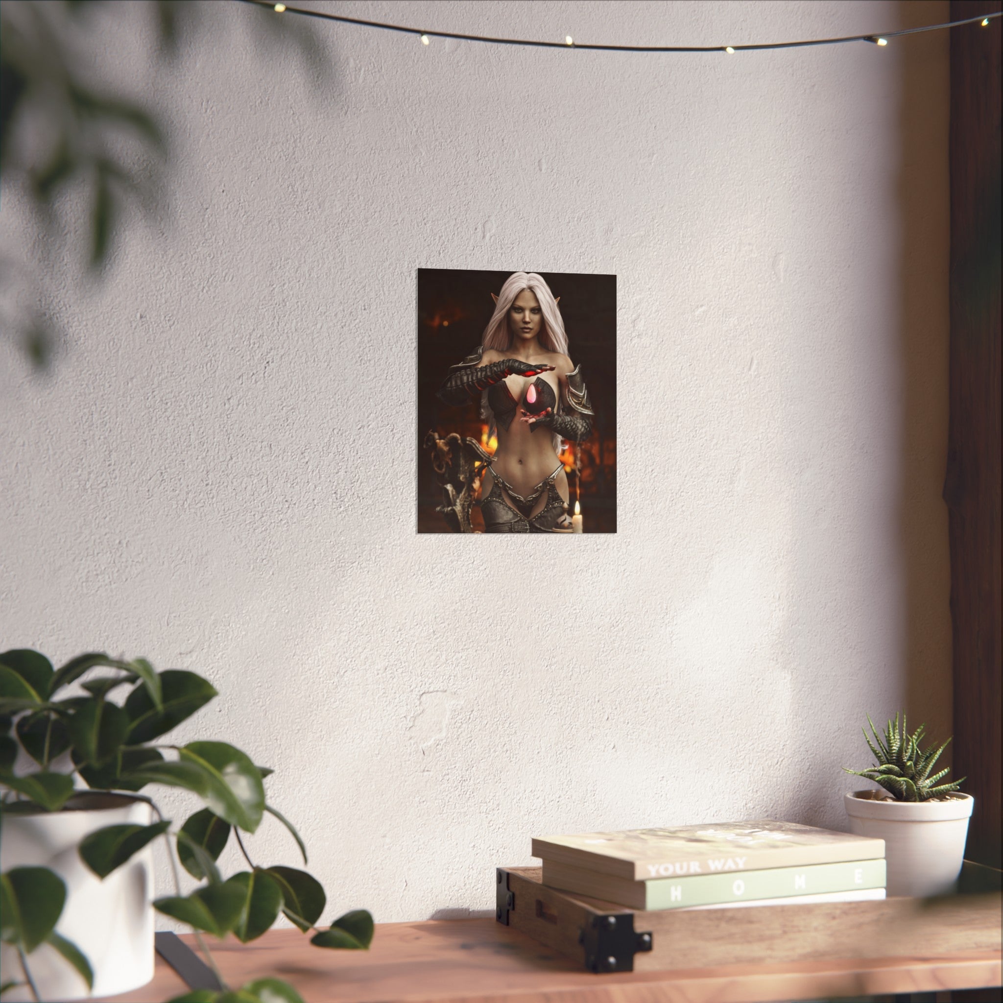 Fantasy Sorceress Art Poster — Dark Magic Goddess Wall Print - No AI - Human generated