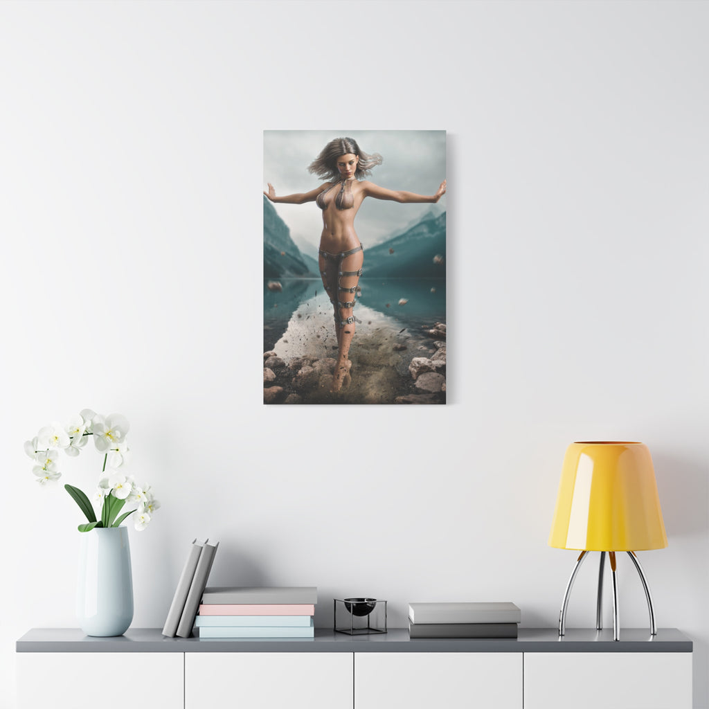 Fantasy Goddess Canvas Print — Mystical Sorceress Matte Stretched Wall Art -No AI- Human created illustration art
