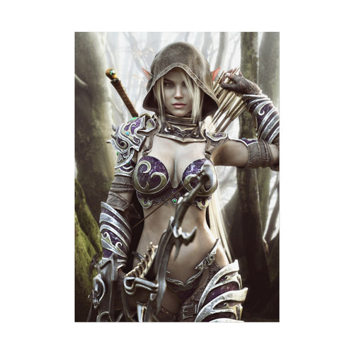 Fantasy Archer Warrior Fine Art Poster — Female Ranger Wall Art for Gamers & RPG Fans