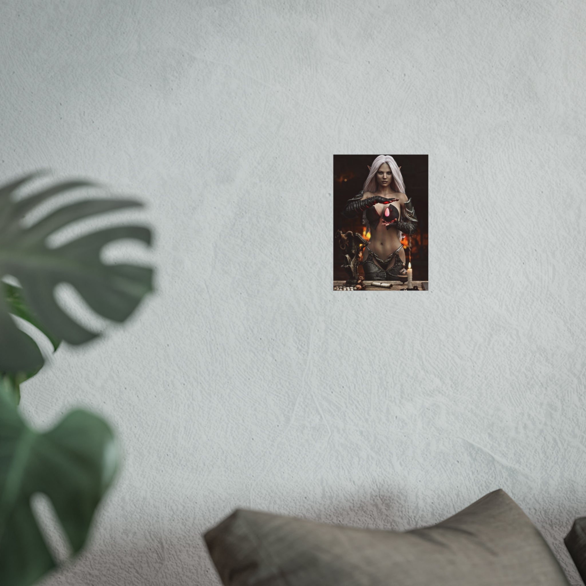 Fantasy Sorceress Art Poster — Dark Magic Goddess Wall Print - No AI - Human generated