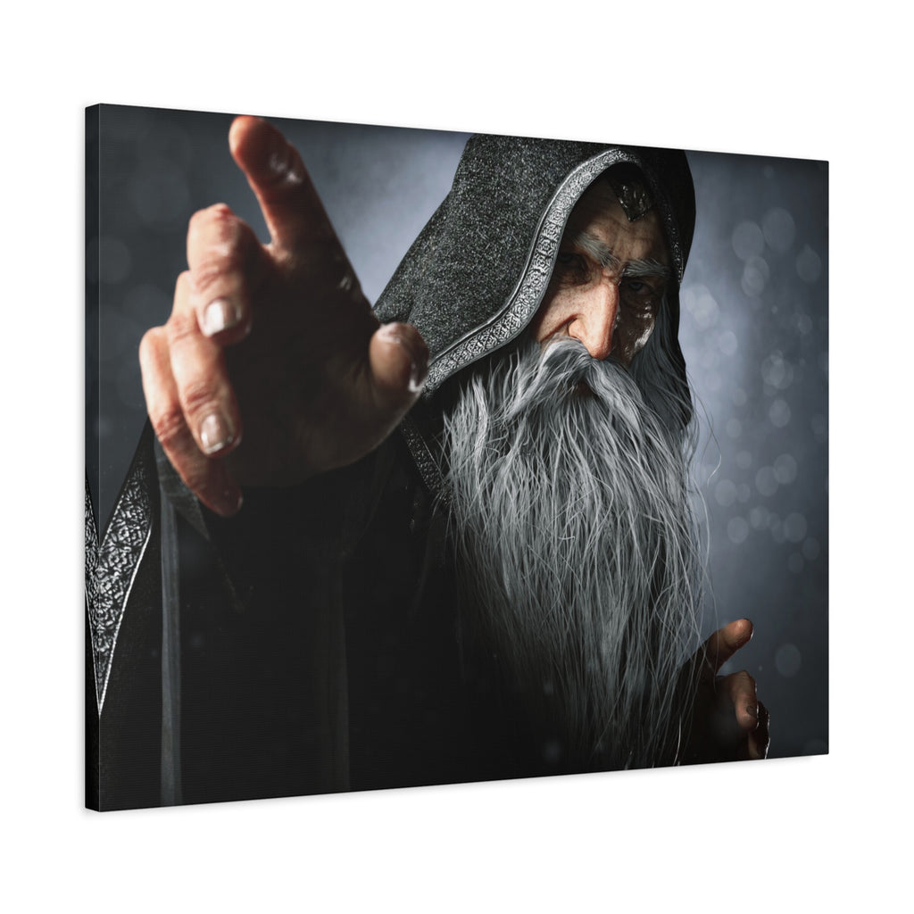 Mystic Wizard Portrait Canvas — Stretched Matte Wall Art - No AI - Human created illustration art