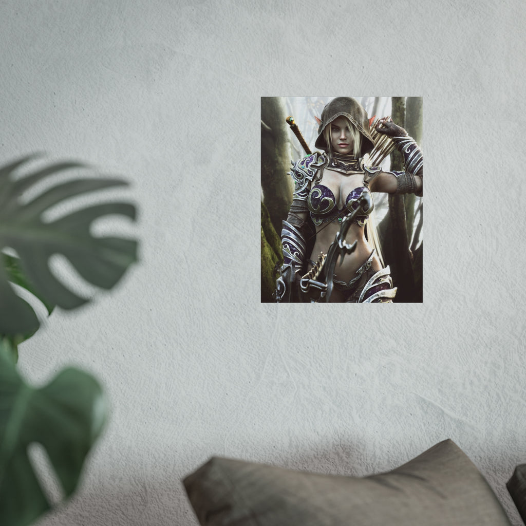 Fantasy Archer Warrior Fine Art Poster — Female Ranger Wall Art for Gamers & RPG Fans