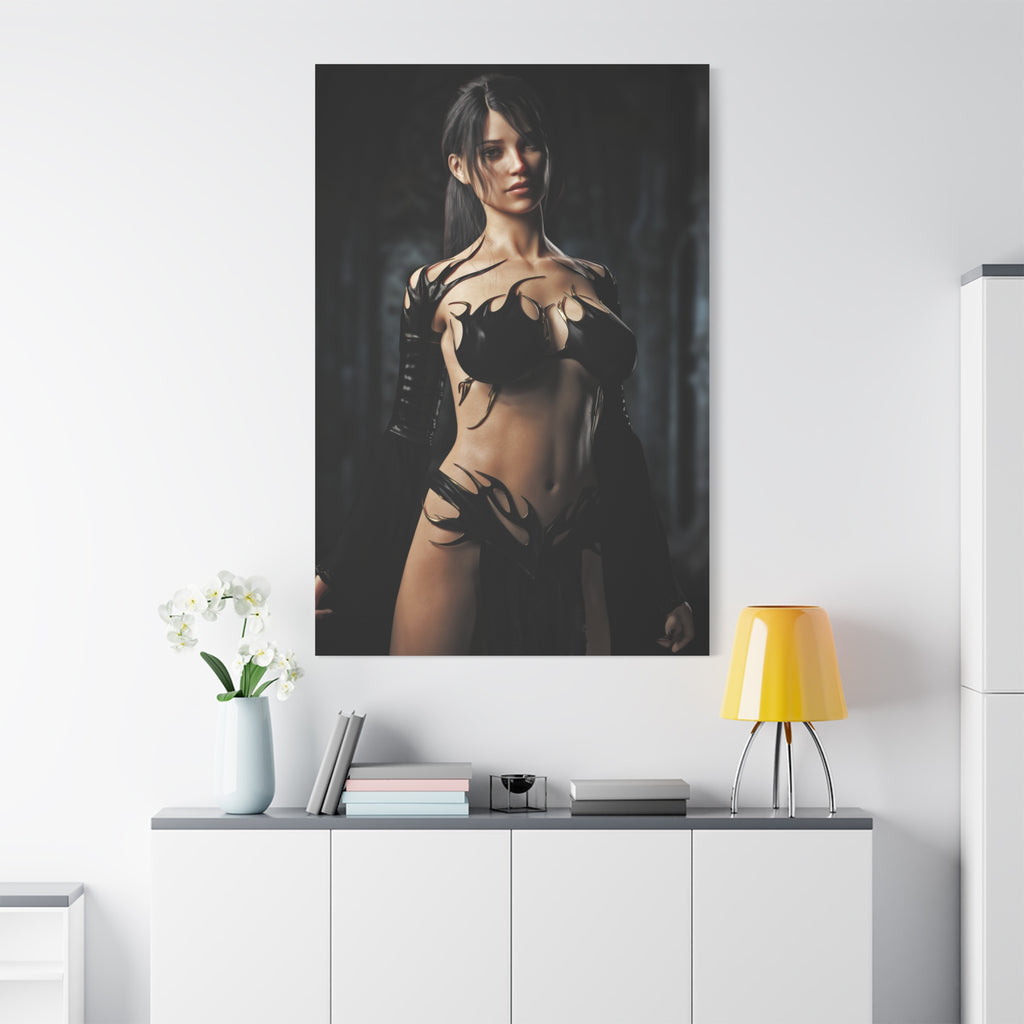 Fantasy Sorceress Woman Matte Canvas Print — Stretched 1.25"-No AI- Human created illustration art