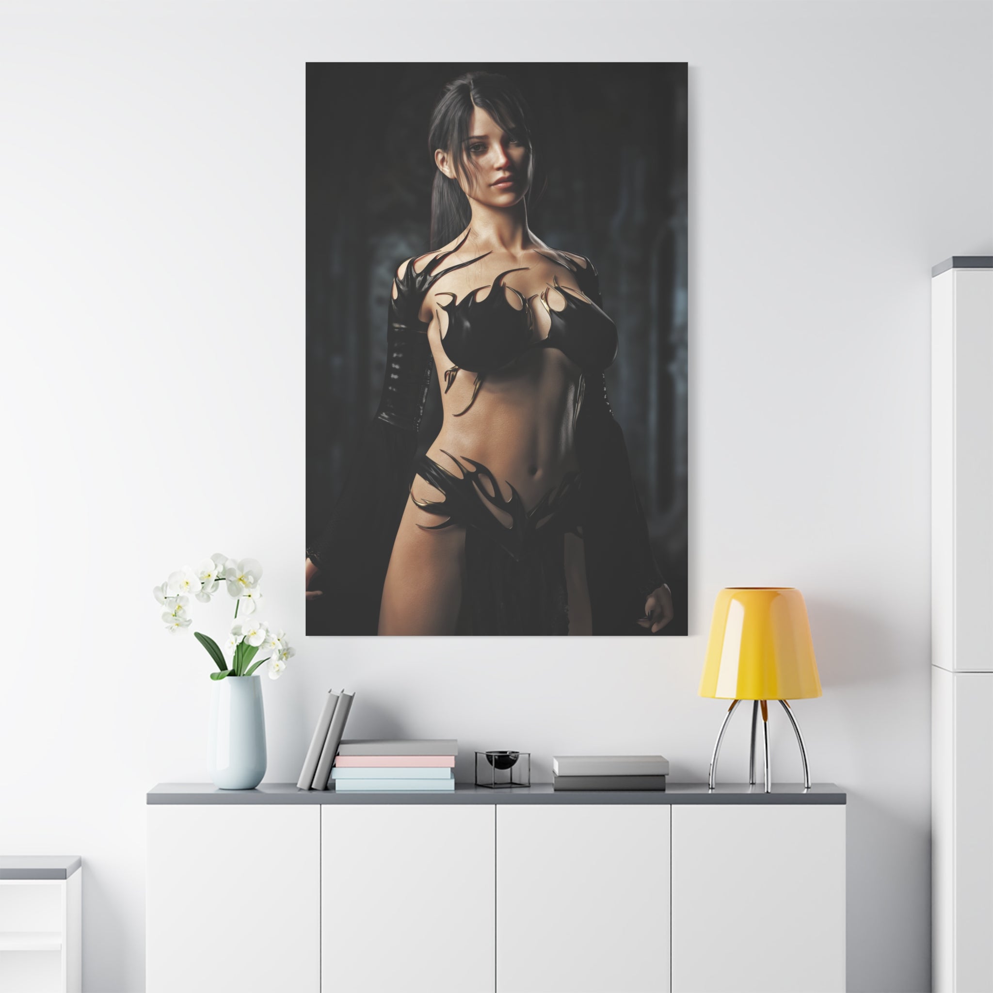 Fantasy Sorceress Woman Matte Canvas Print — Stretched 1.25"-No AI- Human created illustration art