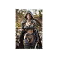 Fantasy Warrior Fine Art Poster — Female Armored Rogue Ranger Sword Wall Art - No Ai - Human created illustration art