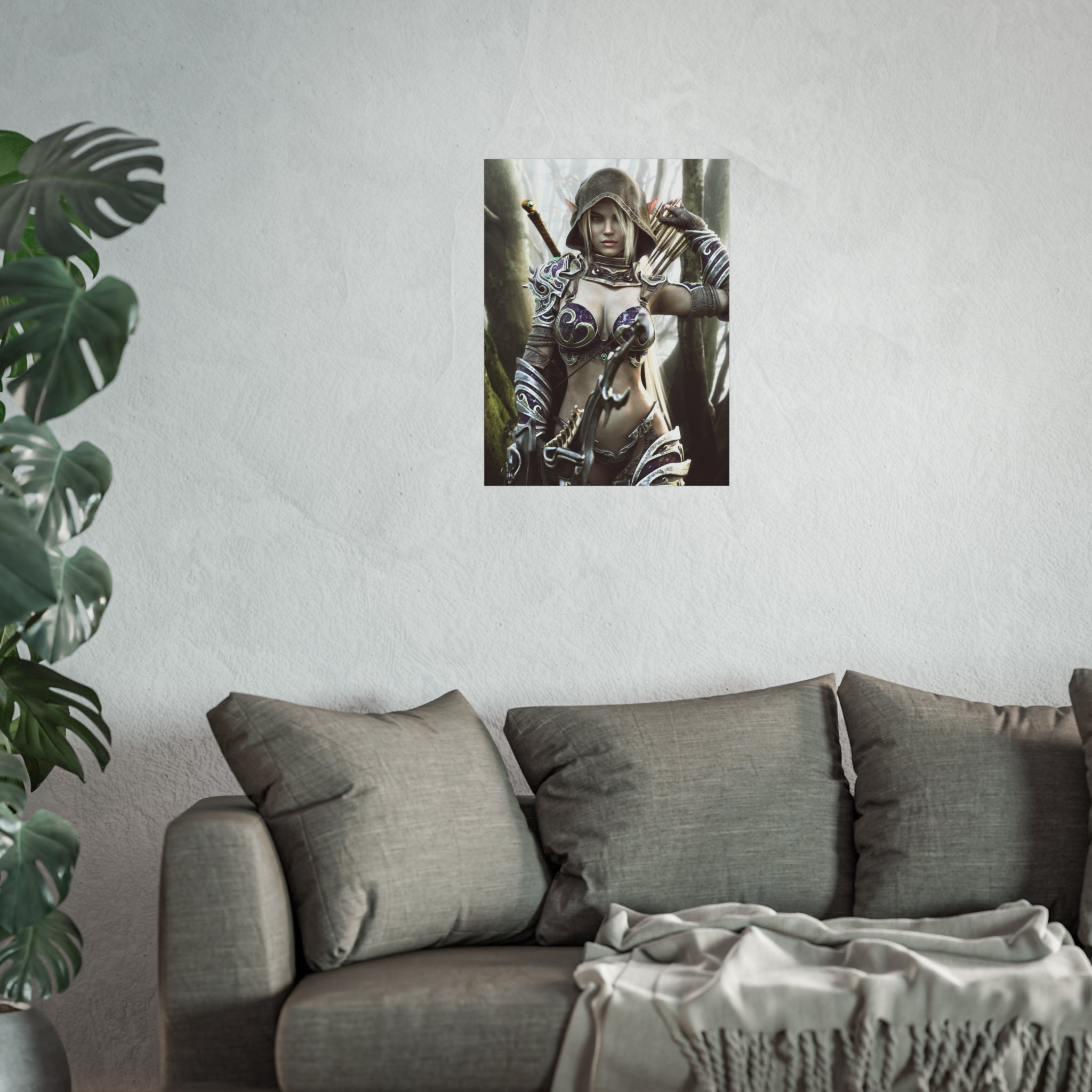 Fantasy Archer Warrior Fine Art Poster — Female Ranger Wall Art for Gamers & RPG Fans