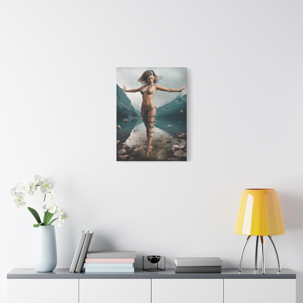 Fantasy Goddess Canvas Print — Mystical Sorceress Matte Stretched Wall Art -No AI- Human created illustration art