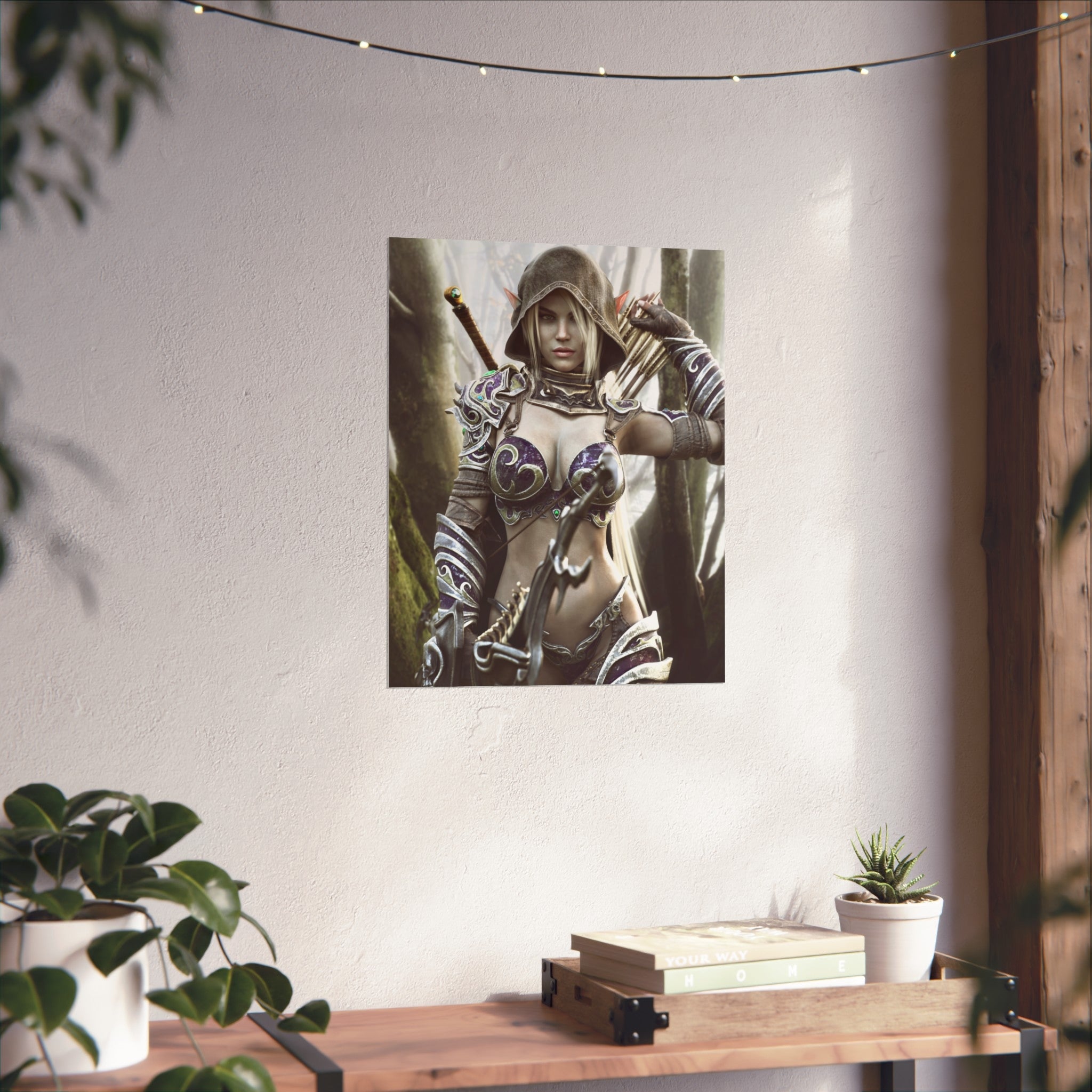 Fantasy Archer Warrior Fine Art Poster — Female Ranger Wall Art for Gamers & RPG Fans