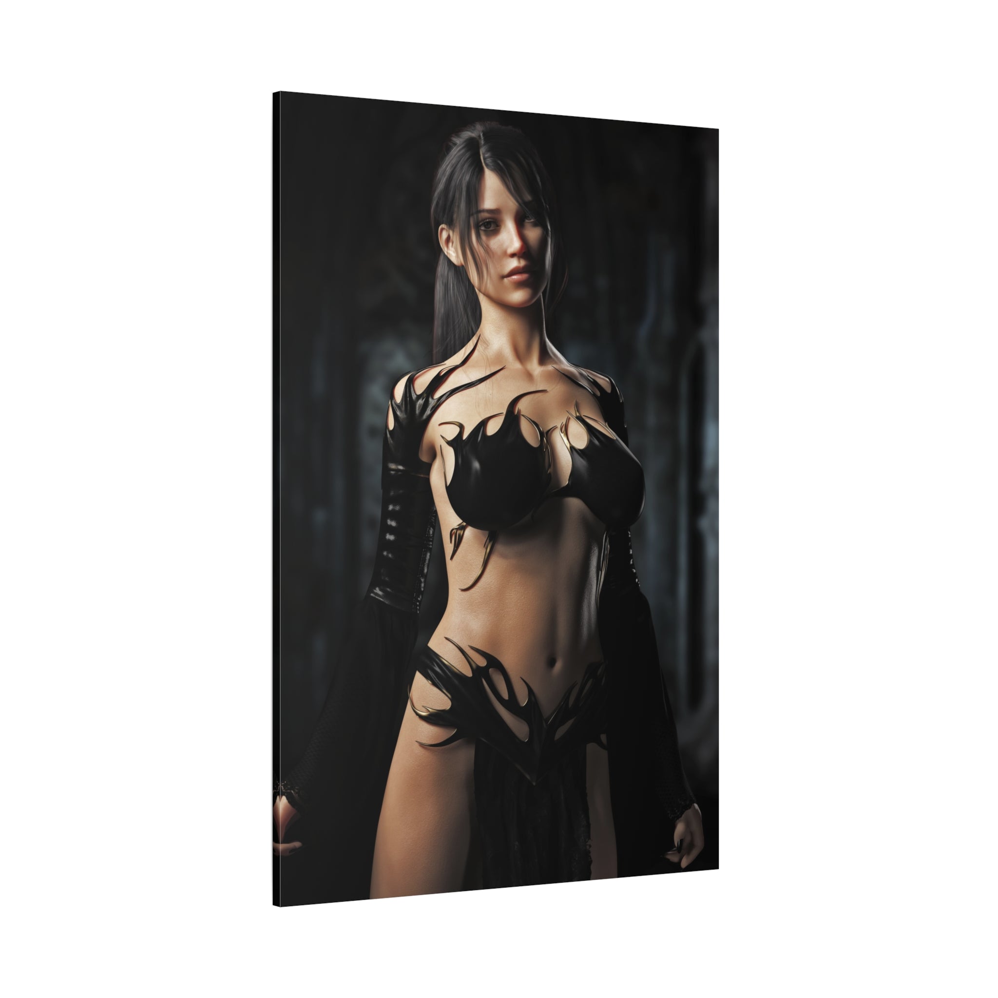 Fantasy Sorceress Woman Matte Canvas Print — Stretched 1.25"-No AI- Human created illustration art