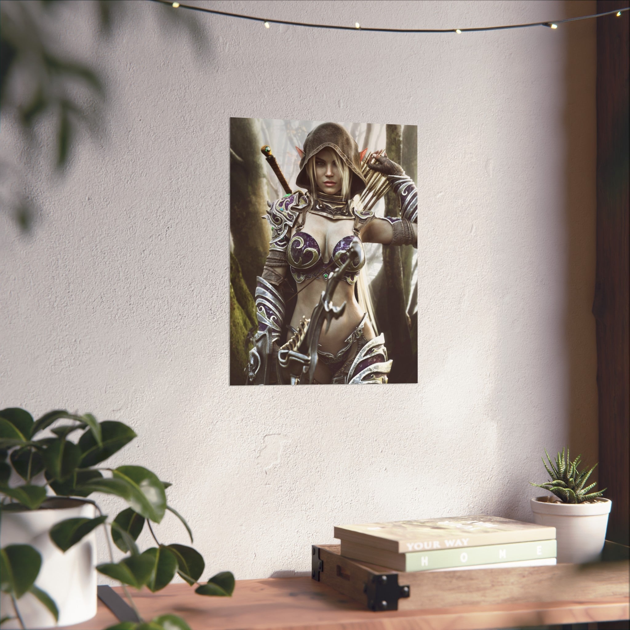 Fantasy Archer Warrior Fine Art Poster — Female Ranger Wall Art for Gamers & RPG Fans