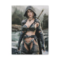 Female Warrior Ranger Fantasy Canvas Print - Matte Stretched Wall Art - No AI - Human created illustration art