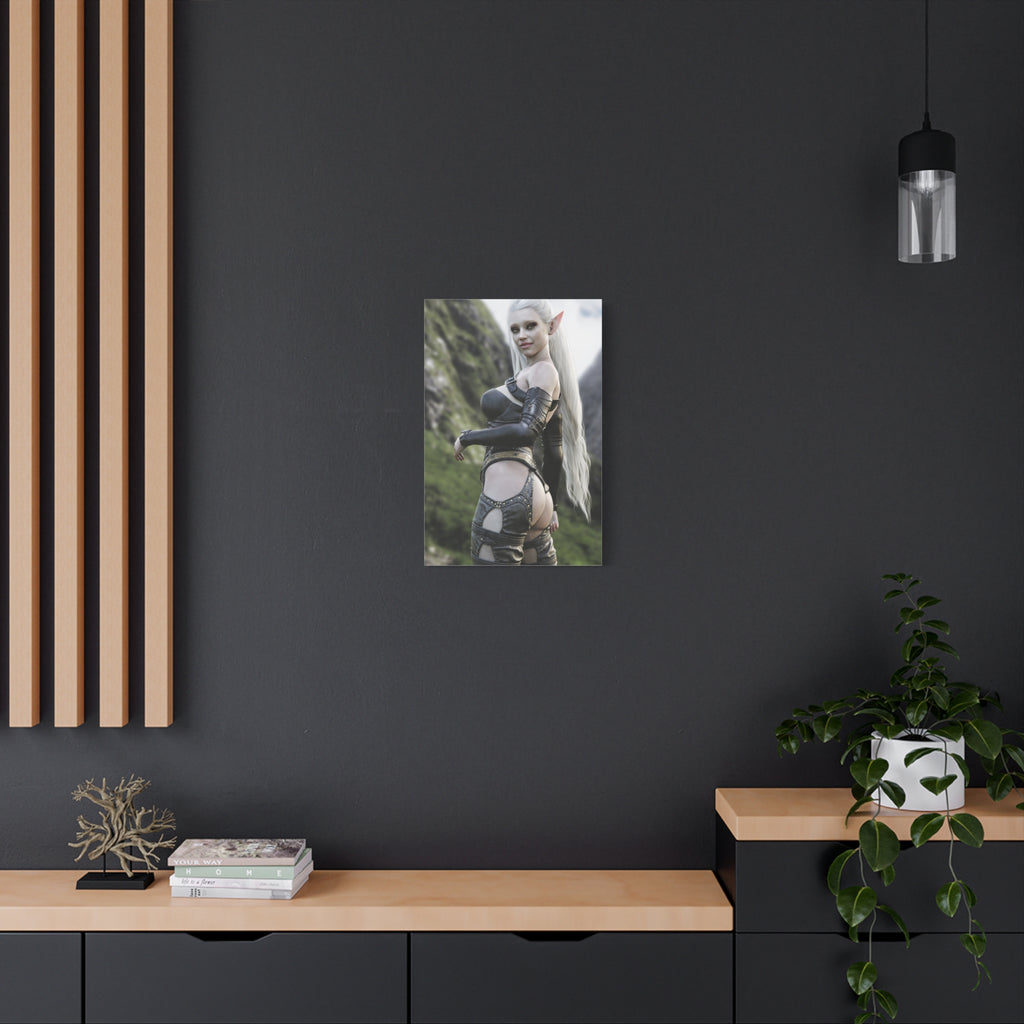 Fantasy Elf Warrior Canvas Print — Matte Stretched Wall Art- No AI - Human created illustration art