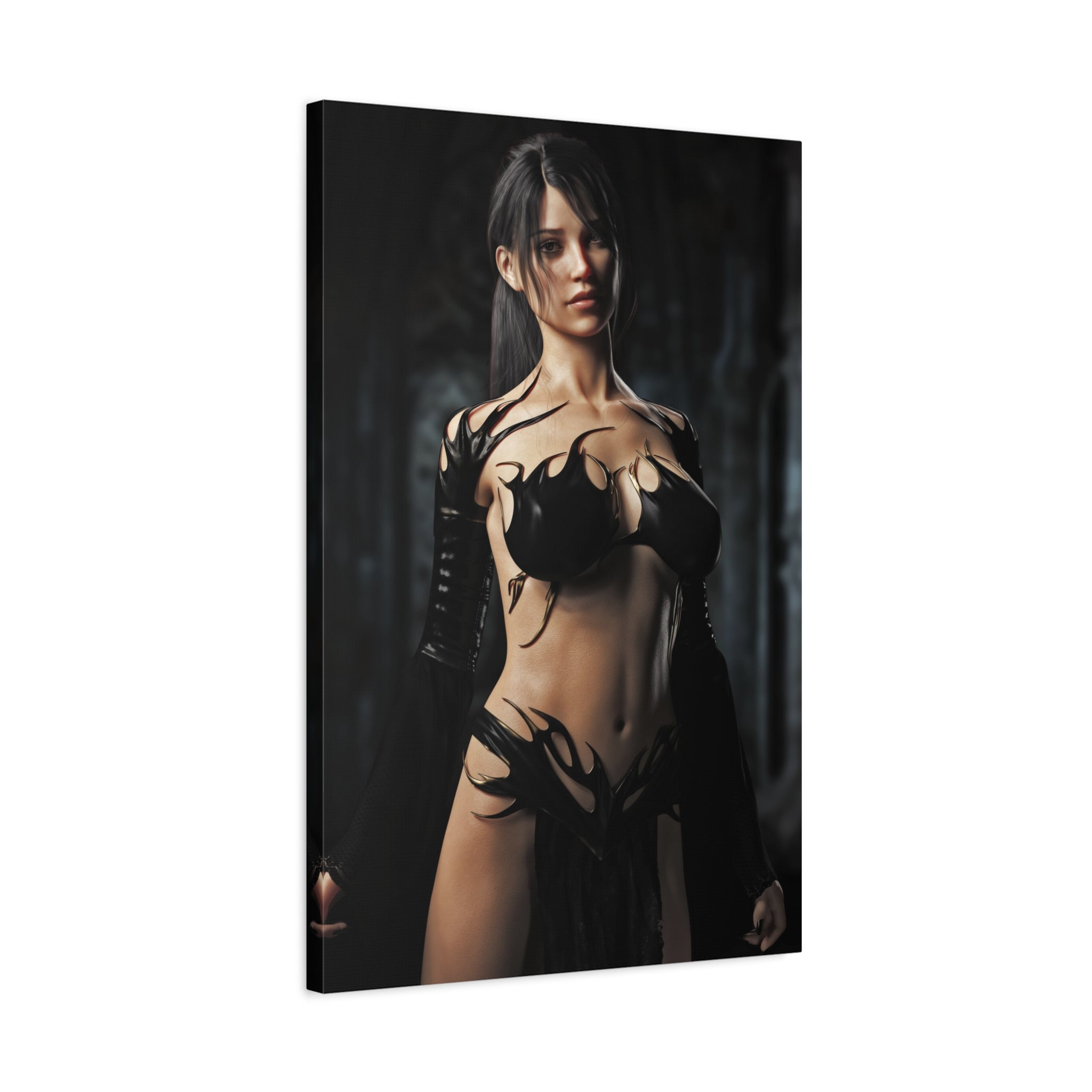 Fantasy Sorceress Woman Matte Canvas Print — Stretched 1.25"-No AI- Human created illustration art