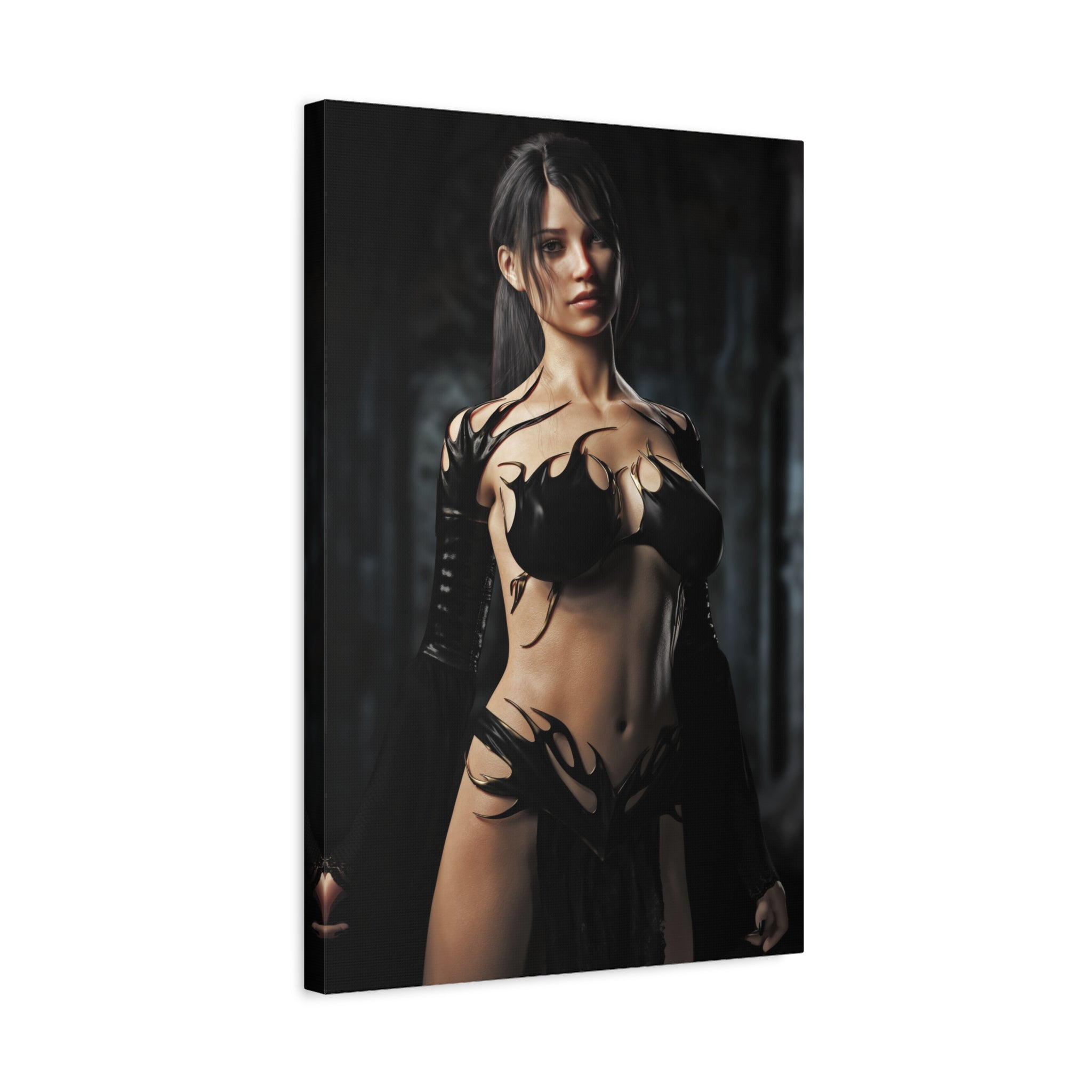 Fantasy Sorceress Woman Matte Canvas Print — Stretched 1.25"-No AI- Human created illustration art