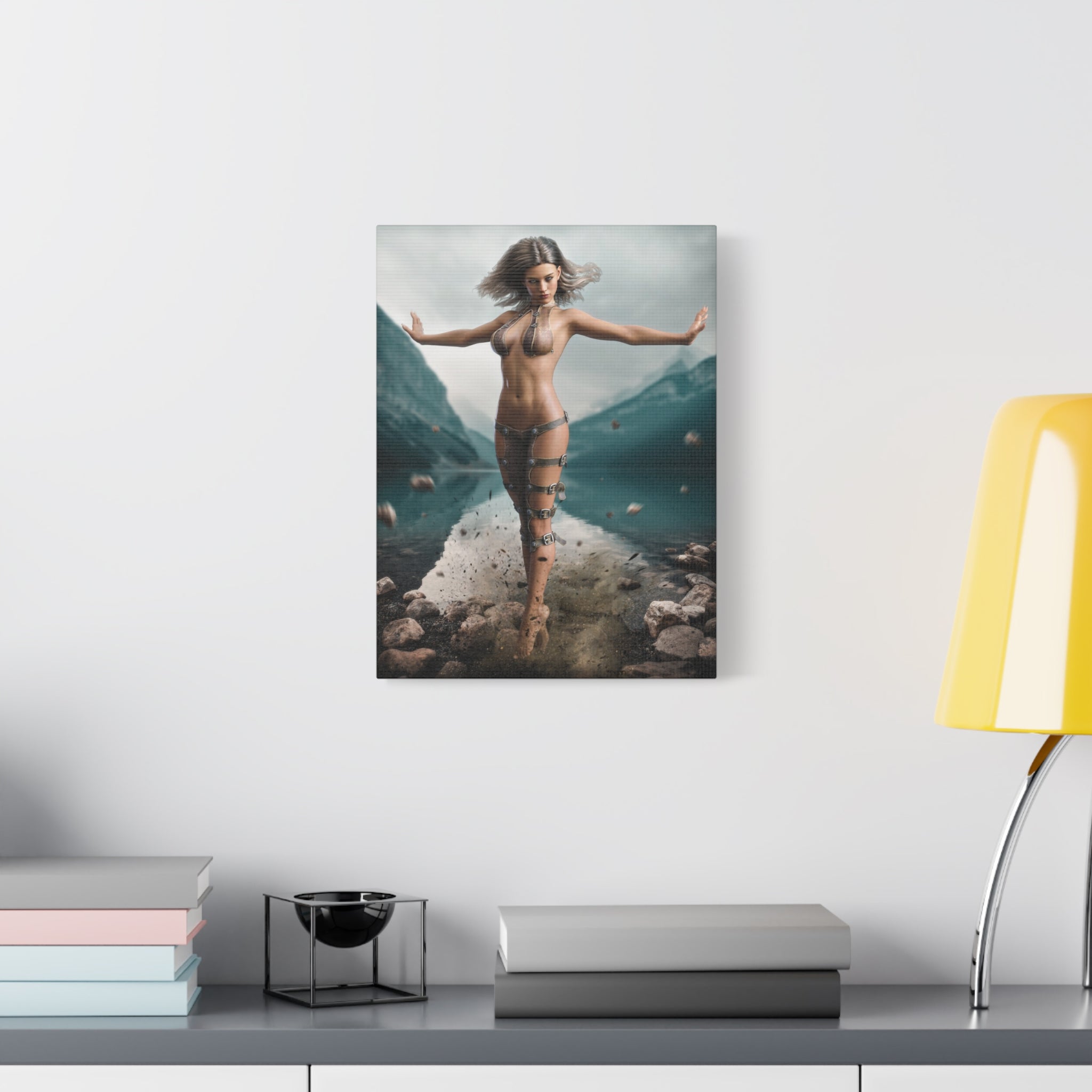 Fantasy Goddess Canvas Print — Mystical Sorceress Matte Stretched Wall Art -No AI- Human created illustration art