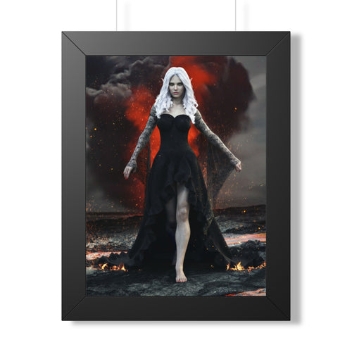 Póster enmarcado de Hechicera Elfa Oscura de Fantasía – Arte de pared de Hechicera Oscura – Sin IA – Arte de ilustración creado por humanos