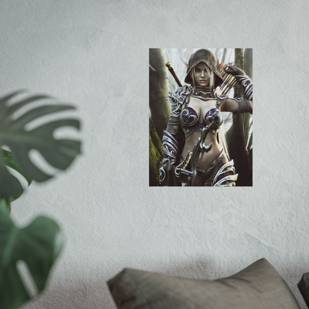 Fantasy Archer Warrior Fine Art Poster — Female Ranger Wall Art for Gamers & RPG Fans