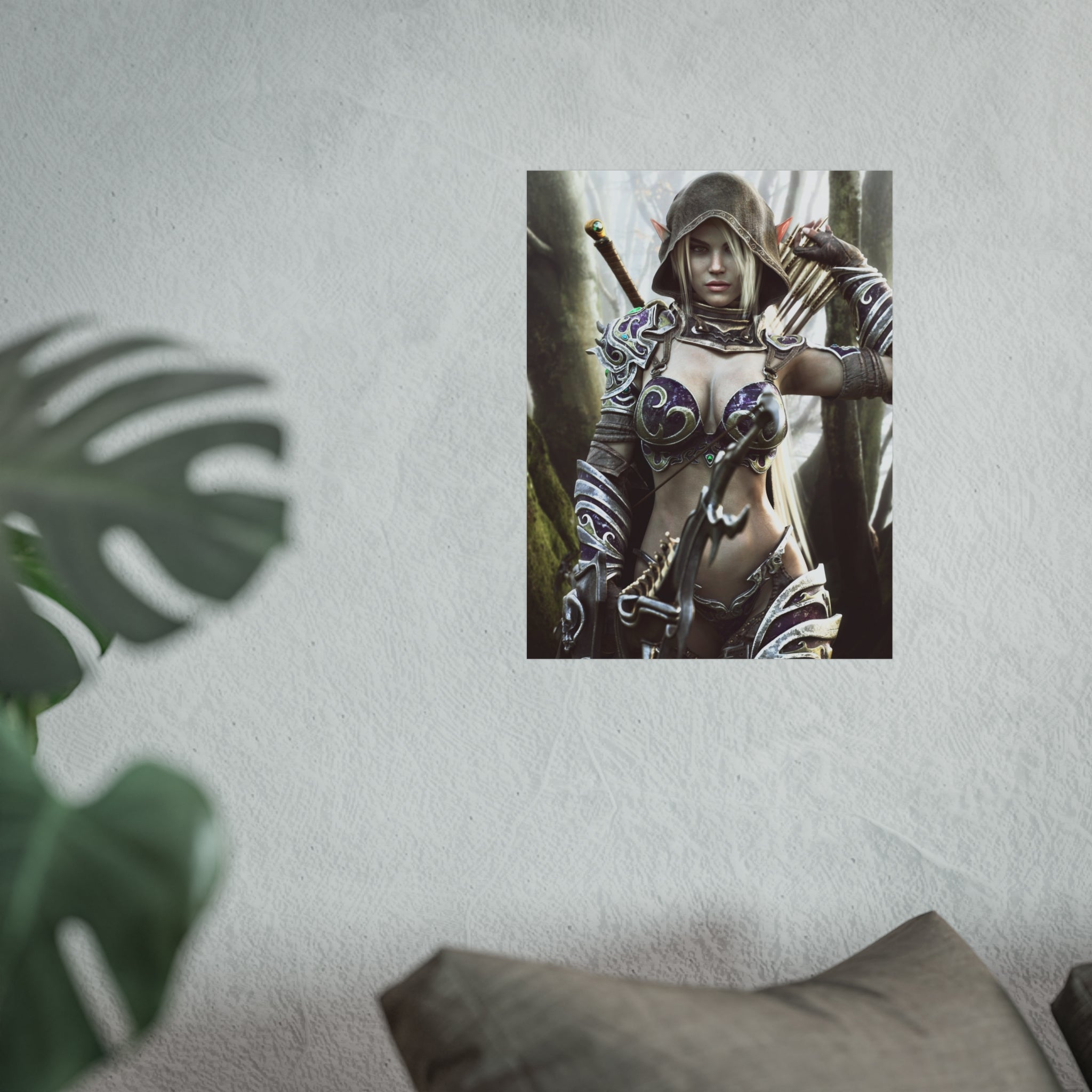 Fantasy Archer Warrior Fine Art Poster — Female Ranger Wall Art for Gamers & RPG Fans