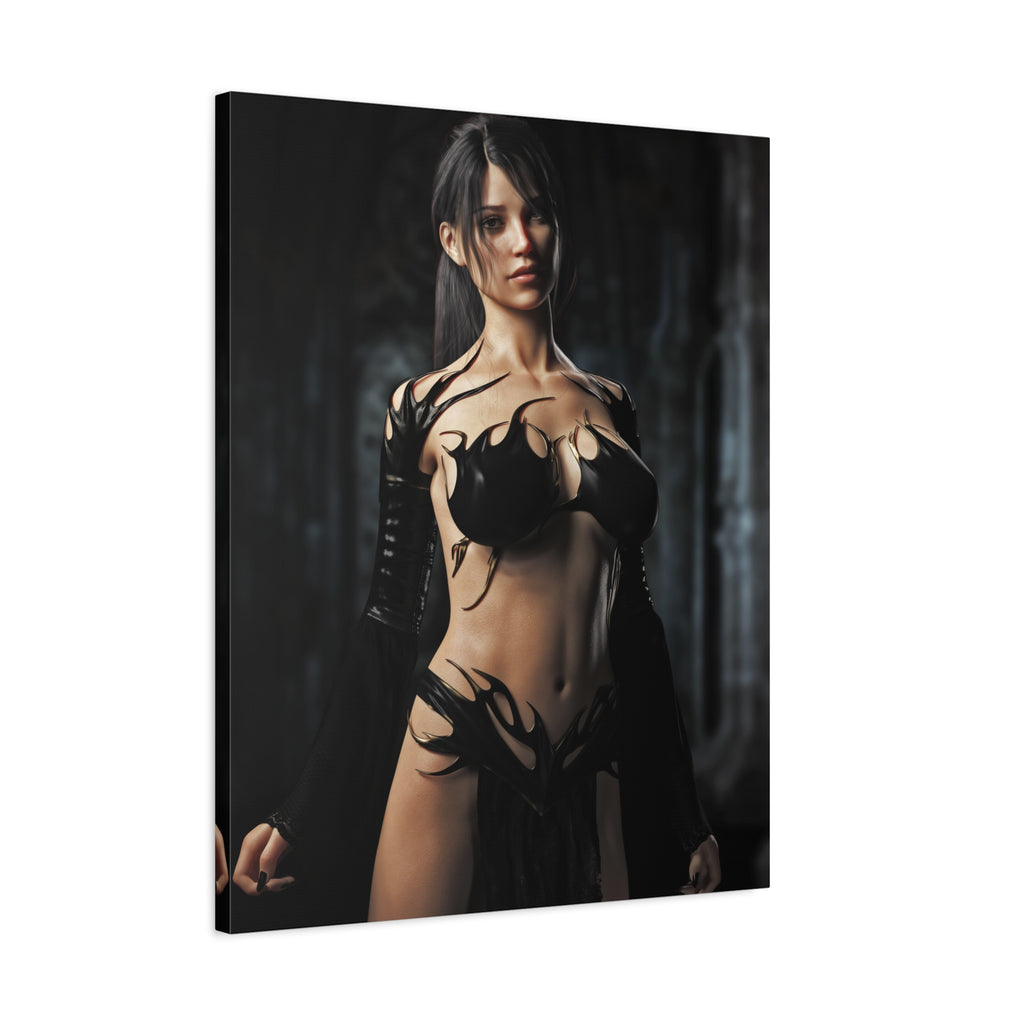 Fantasy Sorceress Woman Matte Canvas Print — Stretched 1.25"-No AI- Human created illustration art