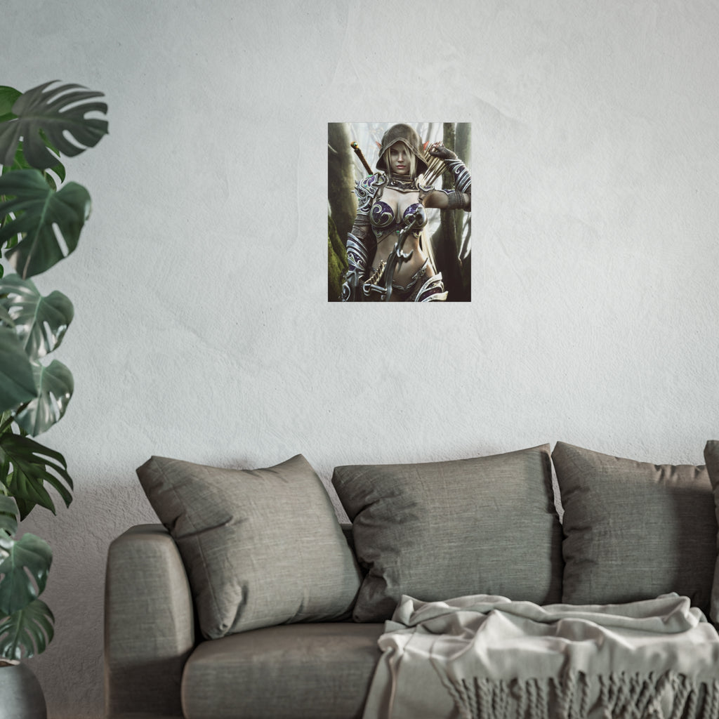 Fantasy Archer Warrior Fine Art Poster — Female Ranger Wall Art for Gamers & RPG Fans