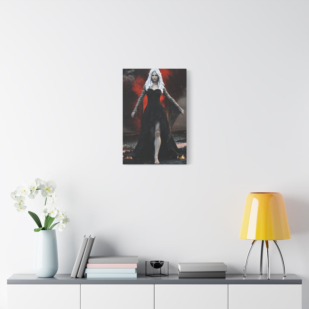 Dark Sorceress Canvas Print – Gothic Fantasy Wall Art- No AI- Human created illustration art
