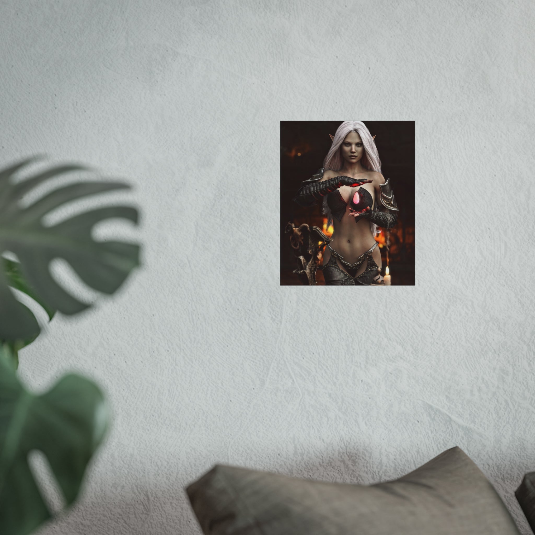 Fantasy Sorceress Art Poster — Dark Magic Goddess Wall Print - No AI - Human generated