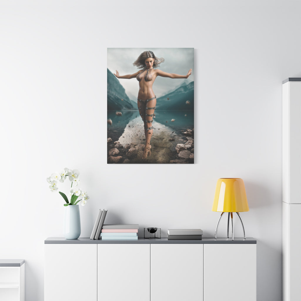 Fantasy Goddess Canvas Print — Mystical Sorceress Matte Stretched Wall Art -No AI- Human created illustration art