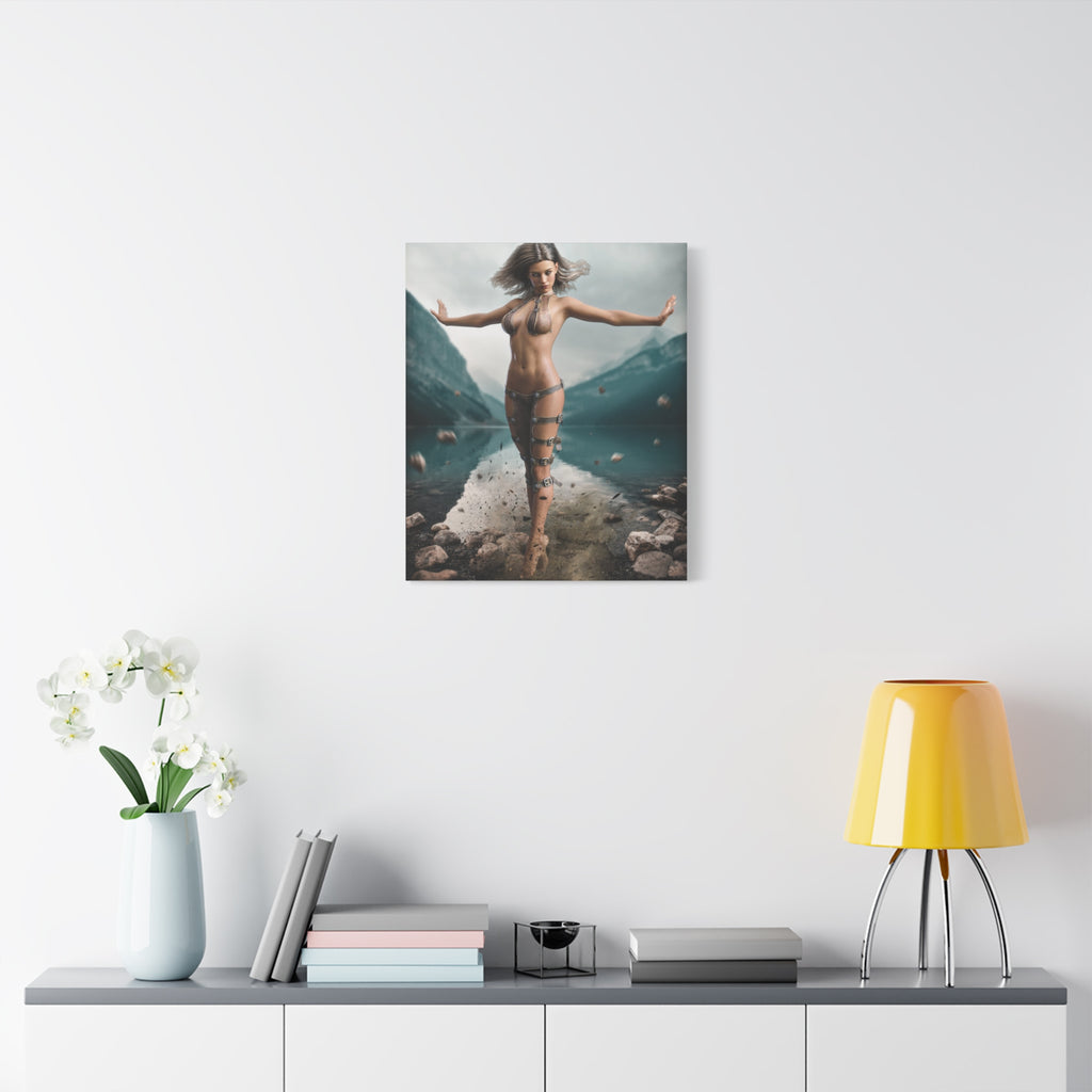 Fantasy Goddess Canvas Print — Mystical Sorceress Matte Stretched Wall Art -No AI- Human created illustration art