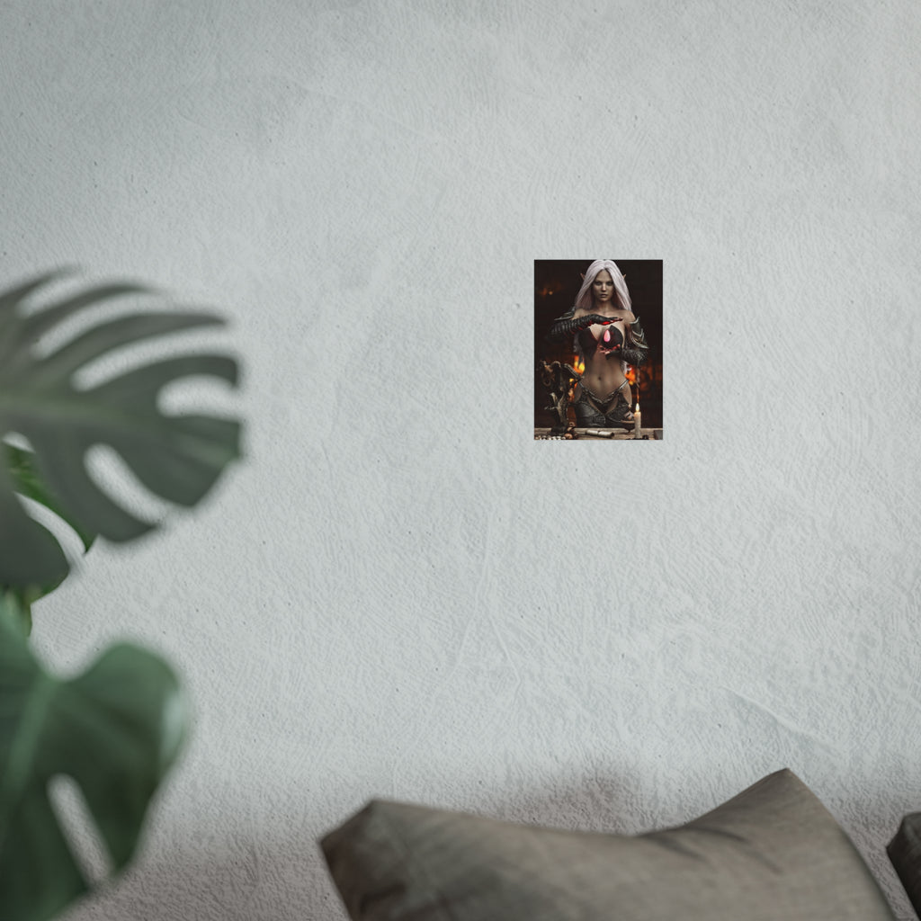 Fantasy Sorceress Art Poster — Dark Magic Goddess Wall Print - No AI - Human generated