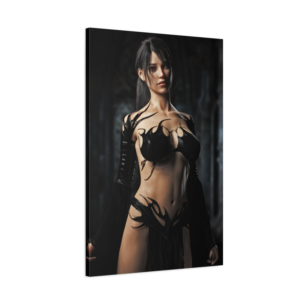 Fantasy Sorceress Woman Matte Canvas Print — Stretched 1.25"-No AI- Human created illustration art