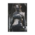 Rogue Elf Warrior Canvas Art Wrap — Fantasy Female Assassin Wall Art- No AI - Human made illustration
