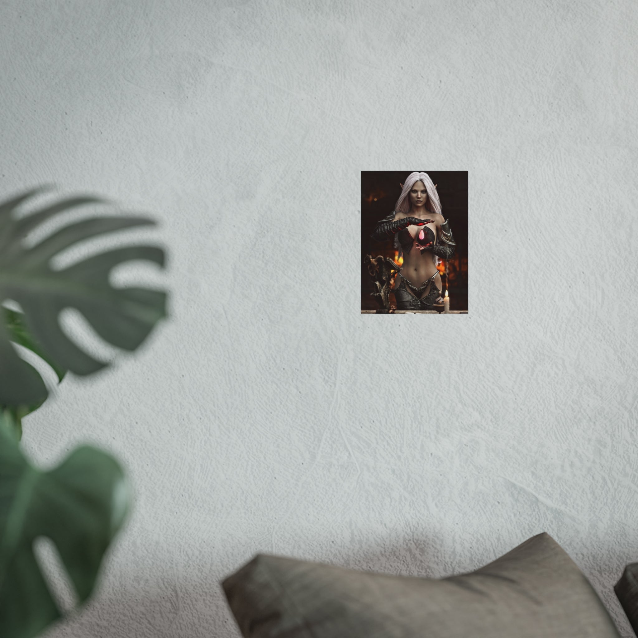 Fantasy Sorceress Art Poster — Dark Magic Goddess Wall Print - No AI - Human generated