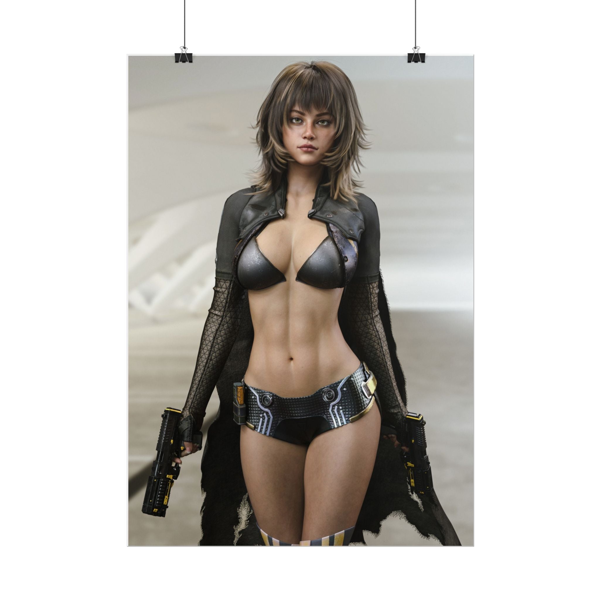 Futuristic Femme Fatale Sci‑Fi Poster — Rolled Art Print