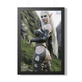 Elf Warrior Poster — Framed Fantasy Vertical Art Print- No AI - Human created illustration art