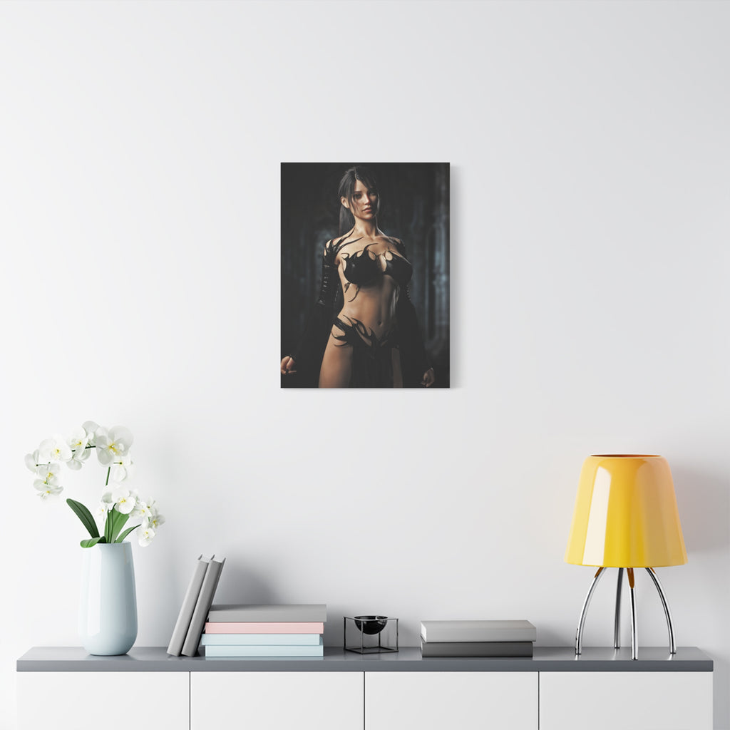 Fantasy Sorceress Woman Matte Canvas Print — Stretched 1.25"-No AI- Human created illustration art