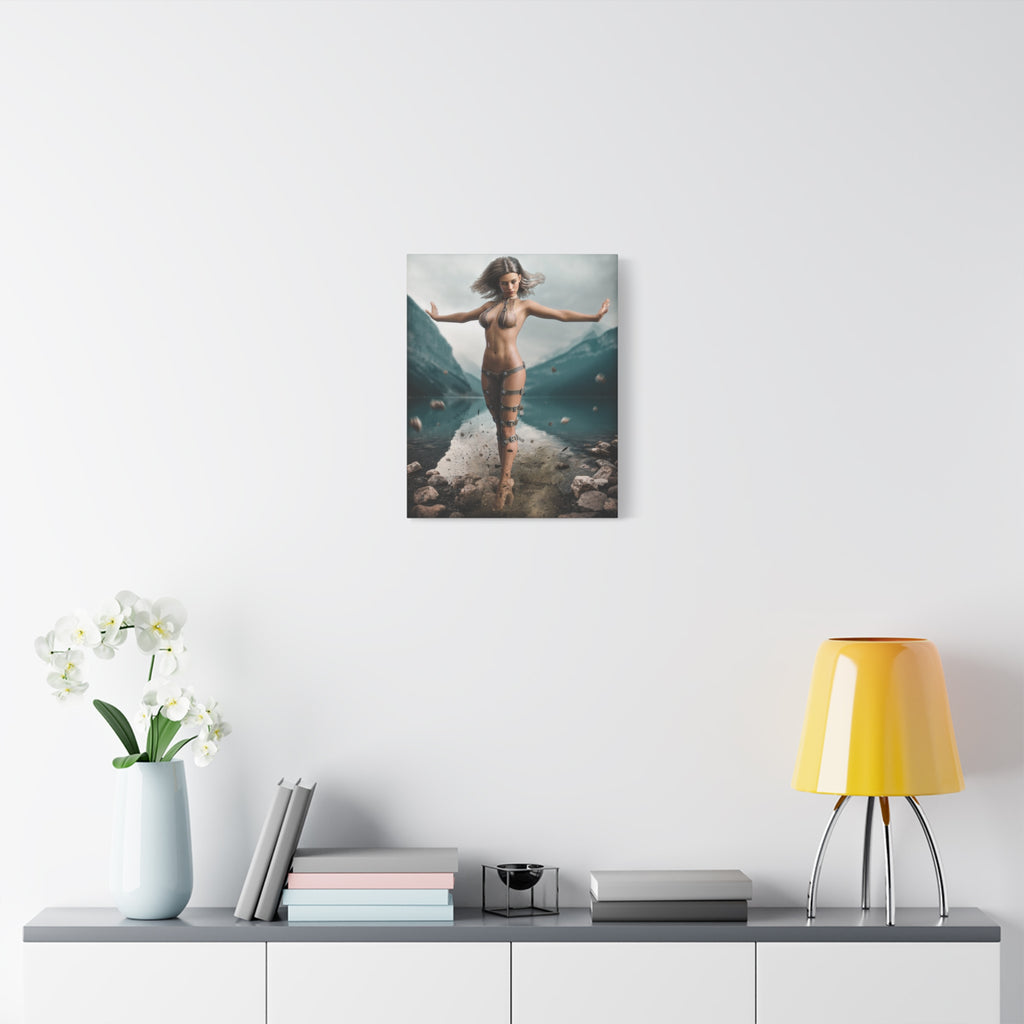 Fantasy Goddess Canvas Print — Mystical Sorceress Matte Stretched Wall Art -No AI- Human created illustration art