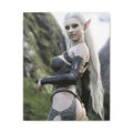 Fantasy Elf Warrior Canvas Print — Matte Stretched Wall Art- No AI - Human created illustration art