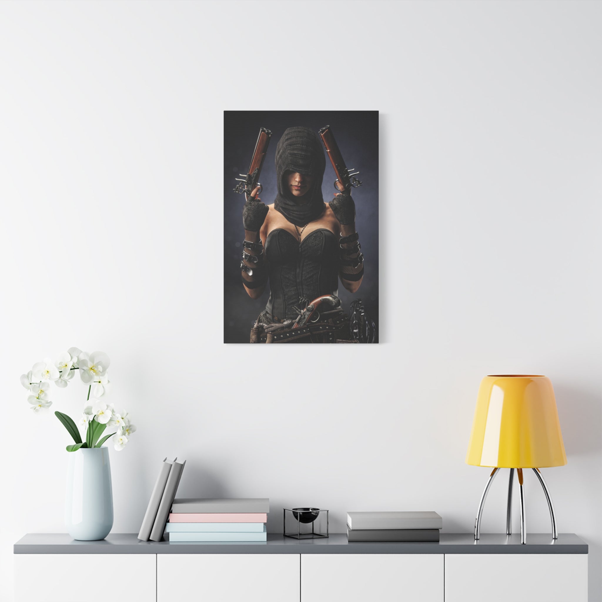Pirate Assassin Matte Canvas Print — Hooded Female  Wall Art- No Ai- Human created illustration art