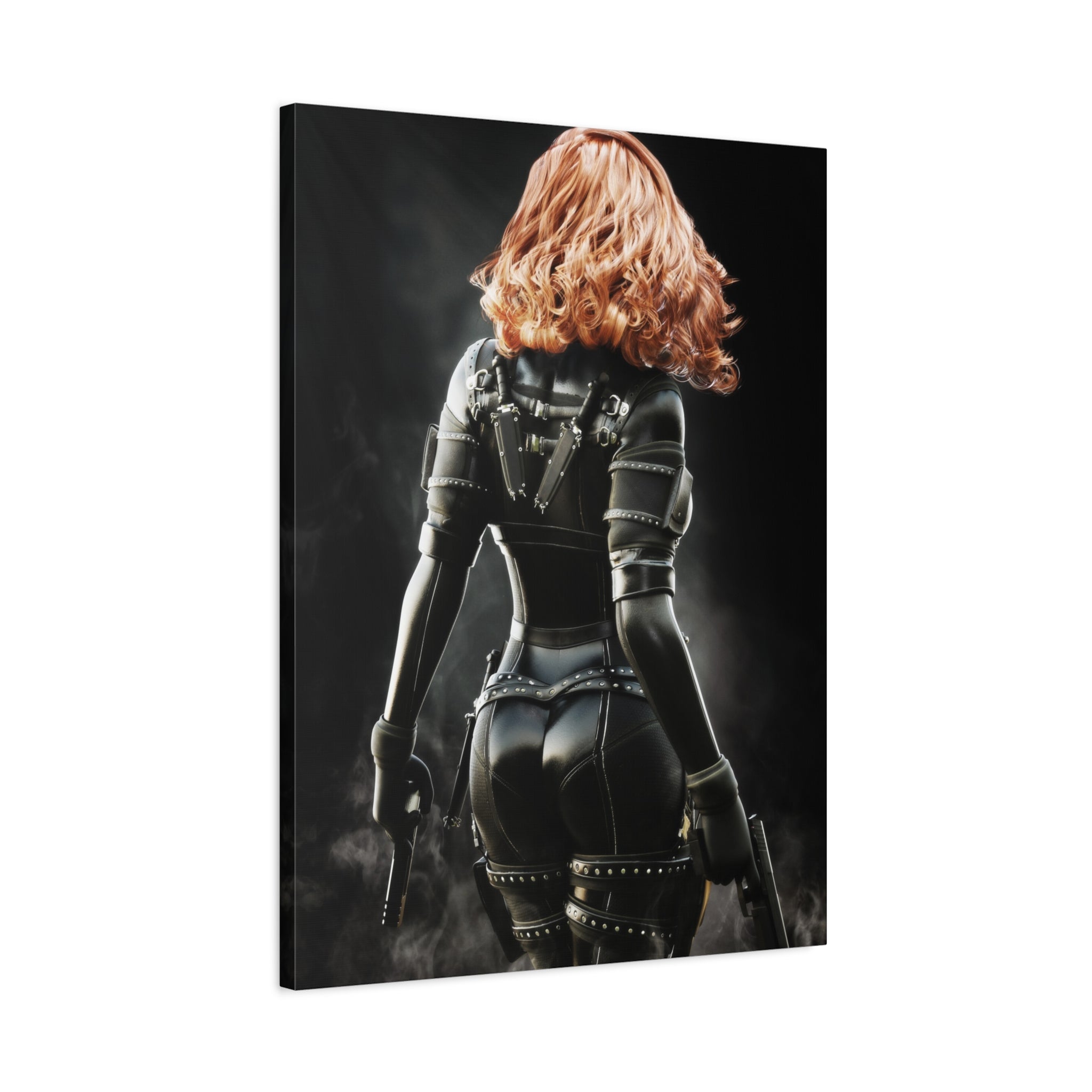 Black Widow Inspired Matte Canvas Art — Female Assassin Poster, Stretched 1.25" - No AI - human created illustration art